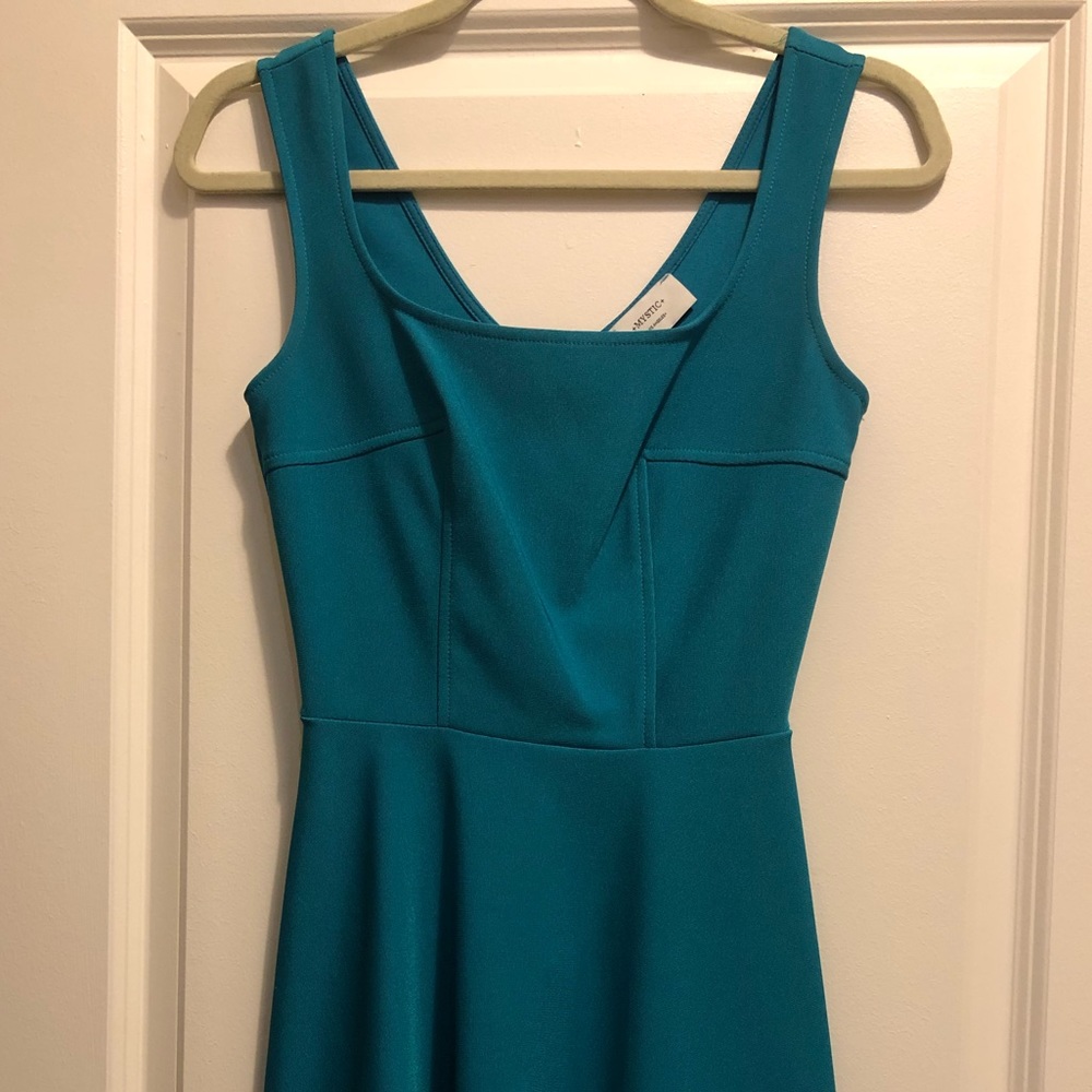Teal dress with cutouts